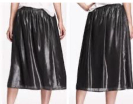 Worthington Skirt Womens Size Medium Grey Silver Elastic Waist Metallic - £16.03 GBP