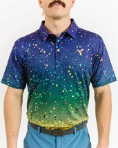 Yatta Golf Mardi Gras Golf Polo. Limited Edition. Blue - $721.98 MXN