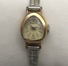 Vintage Benrus Watch Women 10k Gold Plated Triangle Petite Manual Wind 6.75" - $39.59
