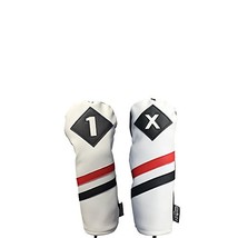 Majek Retro Golf Headcovers White Red and Black Vintage Leather Style 1 ... - $24.74