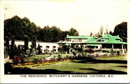 Vtg Cartolina RPPC Il Residenza Butchart Giardini Victoria BC Non Usato Gowen - £4.42 GBP