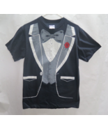 Vtg 1980 Hanes Beefy Tee Single Stitch Tuxedo Shirt Medium M EUC 80s USA - £26.10 GBP