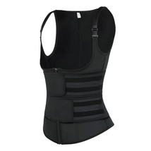 Women&#39;s Body-Hugging Durable Zipper 9 Steel Bones Two Belts Sauna Vest Shaper - £26.92 GBP