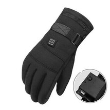 Black Large USB Rechargeable Gloves Winter Warm Hands Electric Outdoors - £41.08 GBP