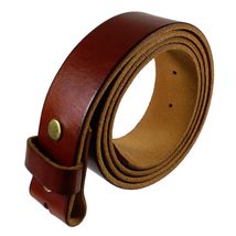 Tan Leather Belt Strap Full Grain Genuine Without Buckle Unisex - £26.50 GBP