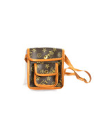Mini Vintage Hipster Cross-body Bag Purse Flower Horse Dark Brown and Ca... - $67.91 CAD
