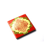 Oriental Ornament Orange Green Tile Mug Coaster, Vintage, Floral, Leaf L... - €13,06 EUR