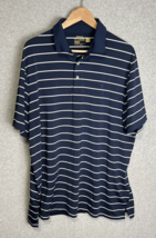 Polo Ralph Lauren Mens Performance Polo Navy Blue Stripes Size XL Outdoors - £14.57 GBP