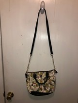 Betsey Johnson Floral Crossbody Tote Gold Chain Faux Leather - £19.46 GBP