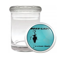 Boss Lady Vintage Vixen Woman Medical Glass Jar 011 - £11.57 GBP