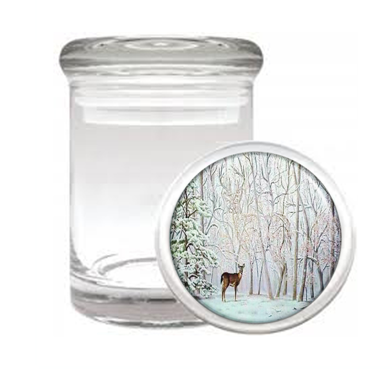 Deer Optical Illusion Hidden Medical Glass Jar 079 - $14.48