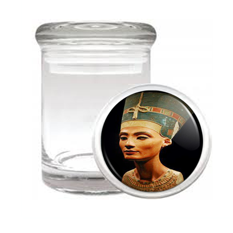 Queen Nefertiti Egyptian Medical Glass Jar 115