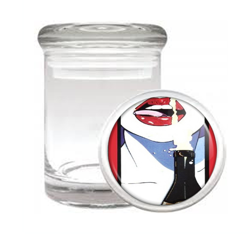 Sexy Woman Drinks Champagne Double-Sided Medical Glass Jar 230