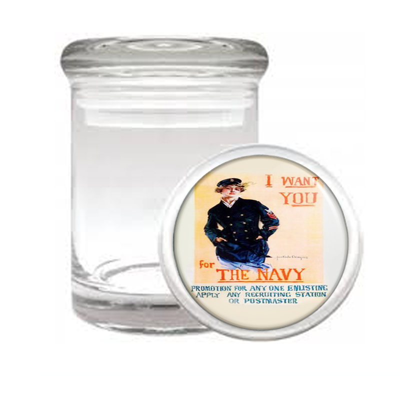 Christy Navy Poster Medical Glass Jar 248
