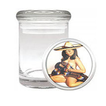 Pin Up Senorita Sexy Retro Medical Glass Jar 297 - $14.48