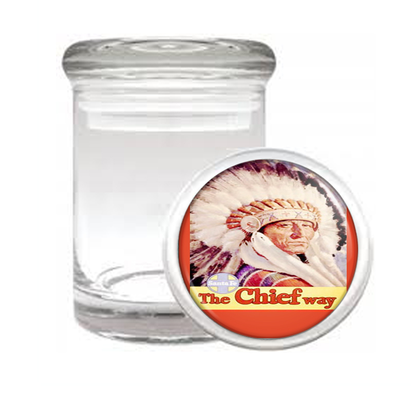 Train Santa Fe Native American Medical Glass Jar 345