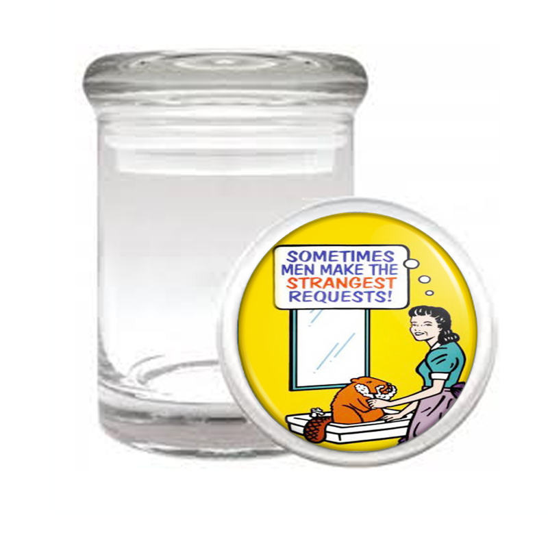 Woman Shaving Beaver Funny Medical Glass Jar 496