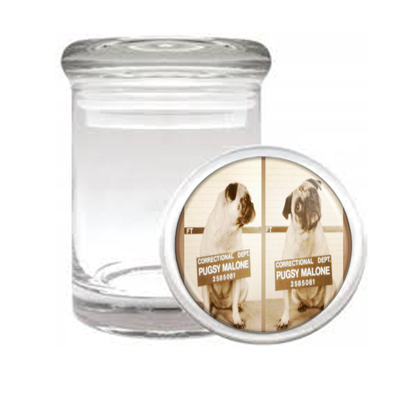 Primary image for Pug Dog Bulldog Mug Shot Fun Medical Glass Jar 550