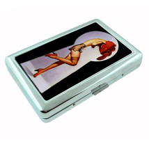 Pin Up Girl Through Keyhole Silver Cigarette Case 003 - £13.27 GBP