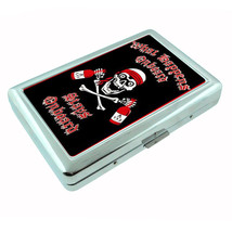 Pirate Skull Crossbones Liquor Silver Cigarette Case 080 - £13.54 GBP