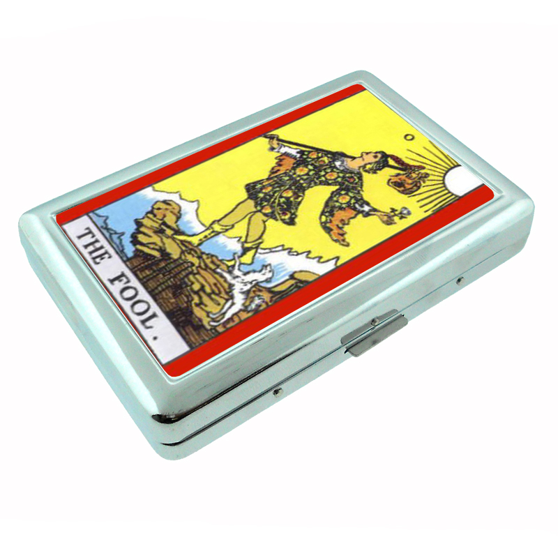 The Fool Tarot Card Silver Cigarette Case 090