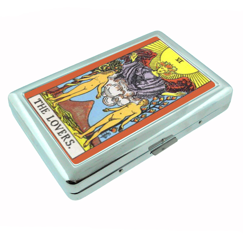 The Lovers Tarot Card Silver Cigarette Case 111