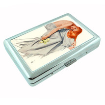 Beautiful Varga Girl Redhead Pin Up Silver Cigarette Case 285 - £13.36 GBP