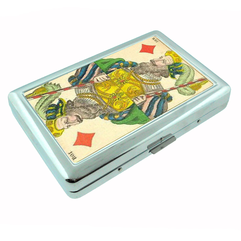 Playing Card 1850 King Diamond Silver Cigarette Case 459