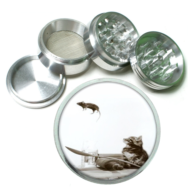 Cat And Mouse On Catapult 4Pc Aluminum Grinder 388