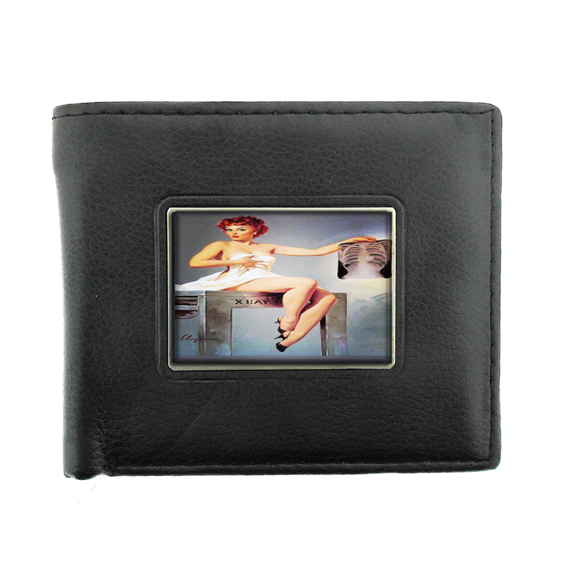 Pin Up Redhead Girl Chest X-Ray Bifold Wallet 066