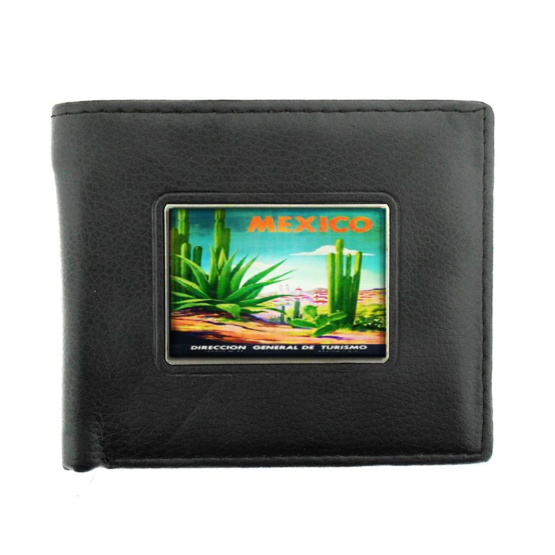 Mexico Retro Cactus Poster Bifold Wallet 530