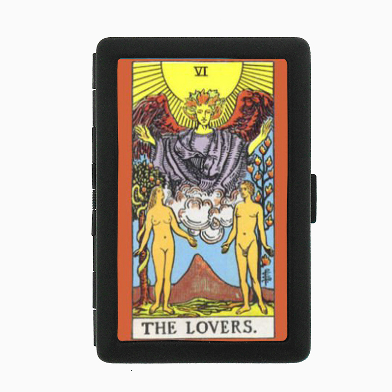 The Lovers Tarot Card Black Cigarette Case 111