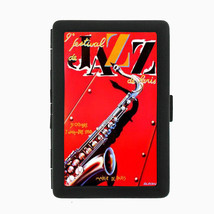 Jazz Festival Saxophone Cool Black Cigarette Case 154 - £10.80 GBP