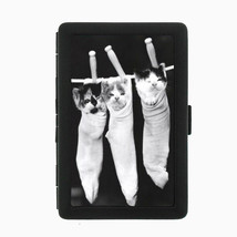 Kittens In Stockings Cute Cats Black Cigarette Case 157 - £10.84 GBP
