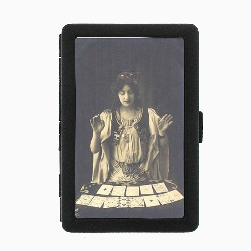 France Fortune Teller Gypsy Black Cigarette Case 176