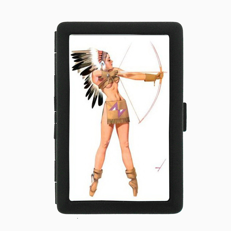 Petty Girl Native American HOT Black Cigarette Case 246