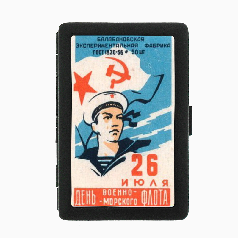 Russia Sailor 1960s Communist Black Cigarette Case 273 - $13.48