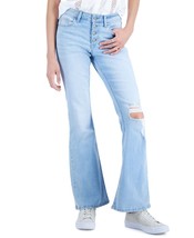 Celebrity Pink Women&#39;s Juniors&#39; Button-Fly Flared Jeans Blue 3 28x32.5 B4HP - $19.95