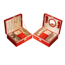 Anyhouz Jewelry Box Red Large Capacity With Lock Soft Lining Leather Org... - £68.50 GBP