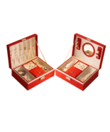 Anyhouz Jewelry Box Red Large Capacity With Lock Soft Lining Leather Org... - €74,14 EUR
