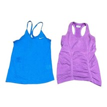 Lot of 2 Nike And Athleta Heather Racer Back Tank Top Workout Running Yoga XS - £32.88 GBP