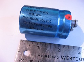 Electrolytic Capacitor Mallory CGS101T350R2C3PH 100 MFD 350VDC - Used Qty 1 - £7.53 GBP