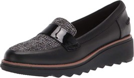 Clarks Womens Sharon Gracie Platform Loafers Size 6.5 M Color Black - £102.26 GBP