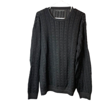 Tricots St. Raphael Sweater Mens Cable Knit Thick Sz L Black Rib Knit He... - £18.88 GBP