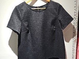 Newlook Top Women&#39;s Size 10 Black short sleeve Knit Cotton Blend Express Shippin - £18.65 GBP