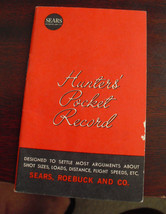 Vintage 1940s Booklet - Sears Hunters Pocket Record - Shot size Loads More - $16.83