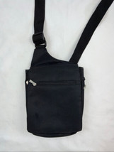 Travelon Black Nylon Shoulder Crossbody Sling Bag Anti Theft Multi Zip Pockets - £23.26 GBP