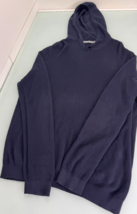 Vince Thermal Waffle Knit Hoodie Pullover Men XL Sweatshirt Navy Blue La... - $29.67