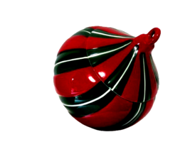 Real Home Cookie Jar Let Us Entertain You Holiday Jar Green Red 7.5&quot;T - £15.86 GBP