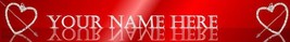 Valentine Banner Red Silver hearts Custom Designed Web Banner Bonanza Size 143a - £5.59 GBP